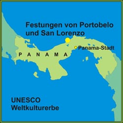 Das UNESCO Welterbe: Die Festungen an der karibischen Küste in Panama: Portobelo und San Lorenzo Festungen von Portobelo und San Lorenzo. UNESCO Weltkulturerbe
